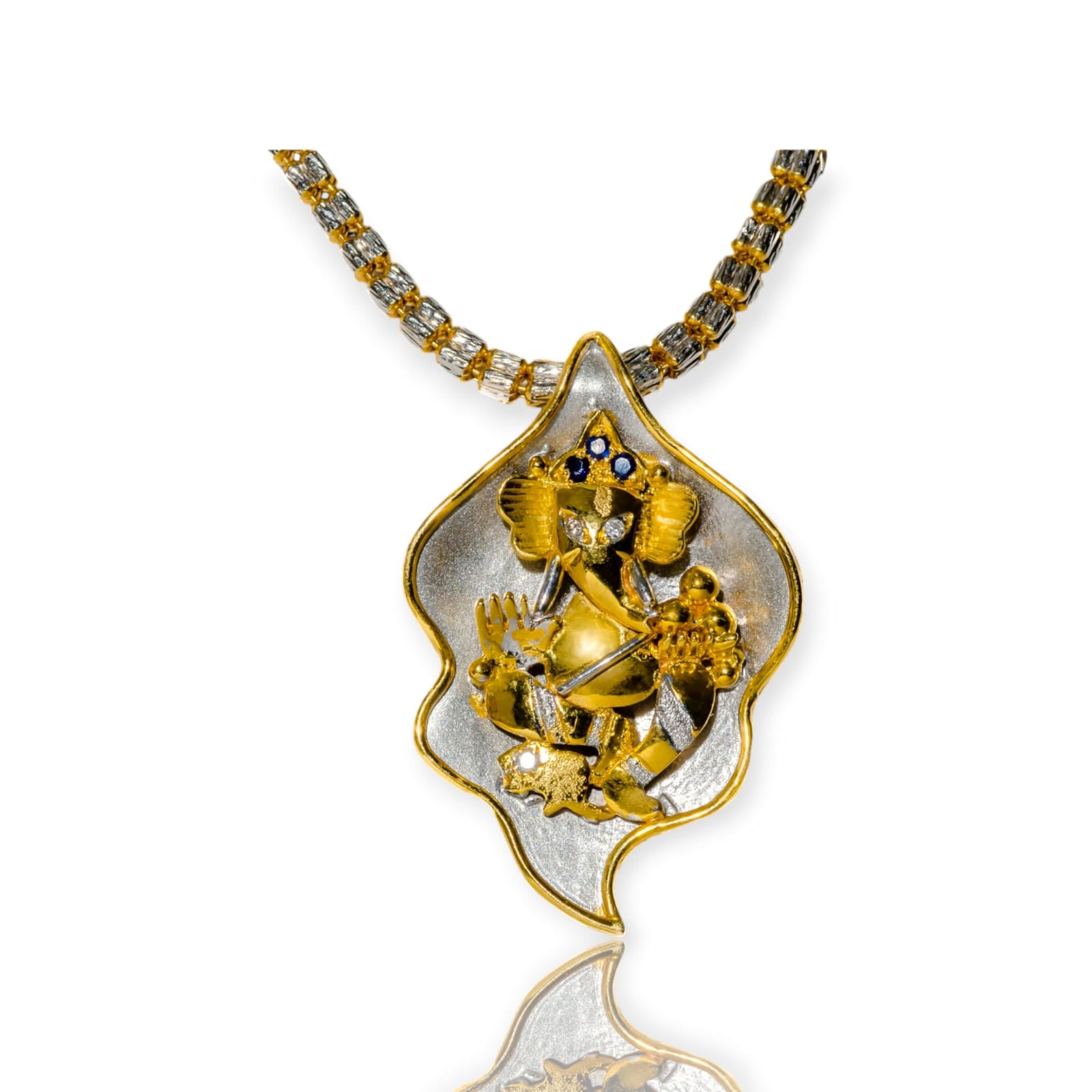 Gold Leaf Ganesha Pendant Splendaura gold-leaf-ganesha-pendant-splendaura